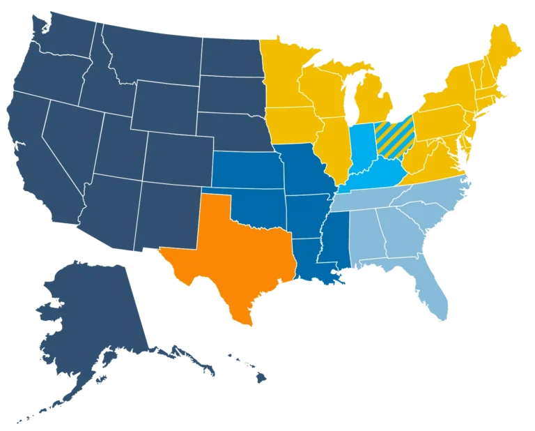 PaveConnect's National Paving Service Area.